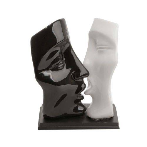 Figurino de Casal 29\\5Cm Black And White de Ceramica - F9-1816