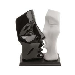 Figurino de Casal 295Cm Black And White de Cerâmica - F9-1816 - Preto