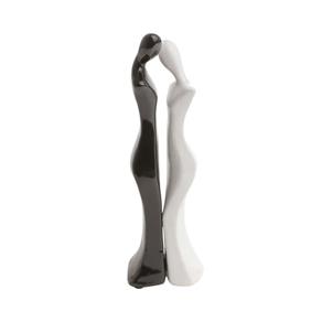 Figurino de Namorados 30Cm Black And White de Cerâmica - F9-2034 - Preto