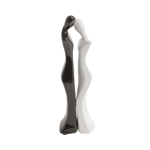Figurino de Namorados 30Cm Black And White de Ceramica