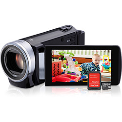 Tudo sobre 'Filmadora HD JVC GZ-E200BUB C/ 40x Zoom Óptico 2000X Zoom Digital Cartão SD 8GB Preta'