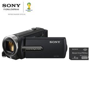 Filmadora Sony Standard Definition DCR-SX21 Preta C/ LCD de 2,7”, Zoom Óptico 67x, Detector de Face e Estabilizador de Imagem + Cartão de Memória 4GB