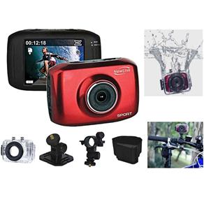 Filmadora Sport Newlink FS201 Vermelha com LCD Touch 2,7", HD, Foto 5 MP e à Prova D'água