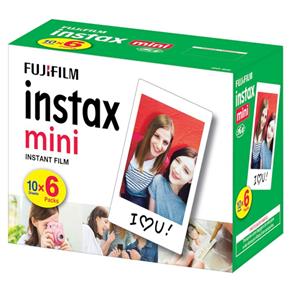 Filme Instantâneo Fujifilm Instax Mini com 6 Packs de 10 Fotos Branco
