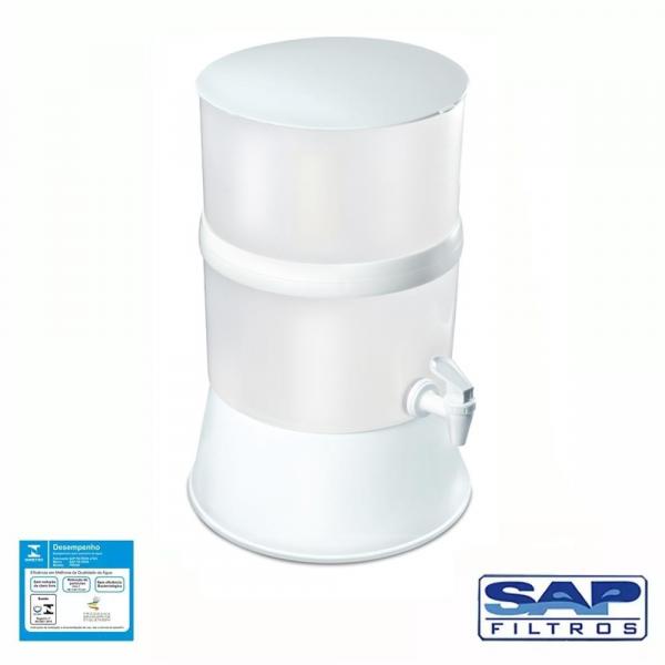 Filtro de Água Compacto "c/ Vela Cerâmica" (Branco) - Sap Filtros 7,5L