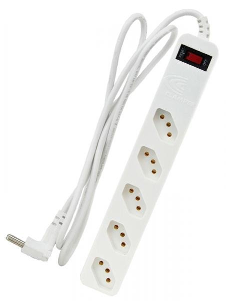 Filtro de Linha 5 Tomadas IClamper Energia 5 - Proteção Contra Raios e Surtos Elétricos - Branco