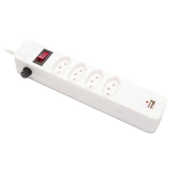Filtro de Linha com 4 Tomadas + USB 6011019 Branco - Maxprint - Maxprint