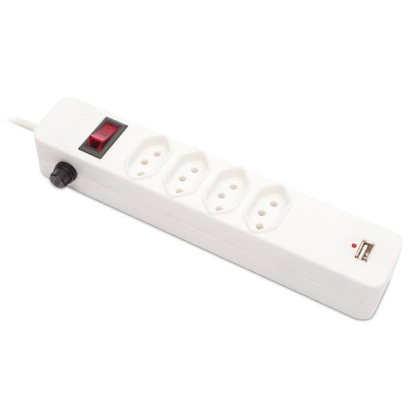 Filtro de Linha com 4 Tomadas + USB 6011019 Branco - Maxprint