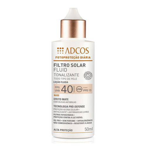 Filtro Solar Adcos Fluid Tonalizante FPS40 Nude com 50ml