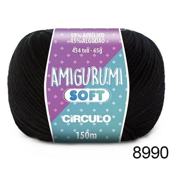 Fio Amigurumi Soft Circulo - Cor: 8990 Preto - Círculo