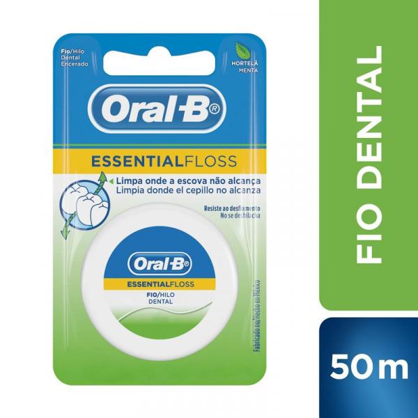 Fio Dental Oral-B Essential Floss Encerado Menta 50m