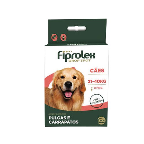 Fiprolex Cães 21 a 40kg Antipulgas e Carrapatos Ceva 2,68ml