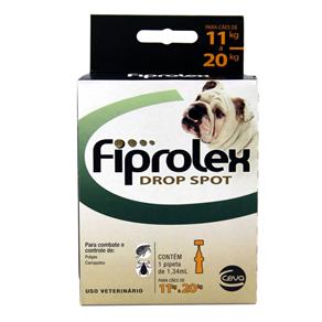 Fiprolex Drop Spot Antipulgas e Carrapatos Cães 11 a 20kg (1,34ml) - Ceva