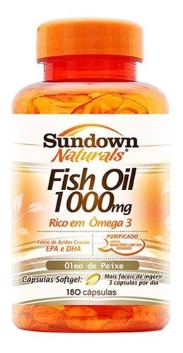 Fish Oil 1000 Mg Ômega 3 Óleo de Peixe Sundown 180 Cápsulas