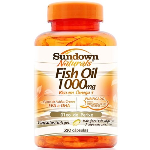 Fish Oil Óleo de Peixe 1000Mg Sundown 320 Cápsulas