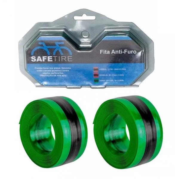 Fita Anti-furo Safetire 35mm Verde Aro 26 , 27.5 e 29 Bicicleta