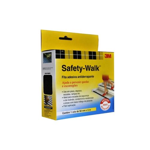 Fita Antiderrapante Safety-Walk Preta 5 Metros 3M