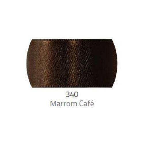 Fita de Cetim Progresso 7mm - Nº 1 C/ 10 Metros - Marrom Café