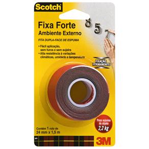 Fita Dupla Face de Espuma 3M Scotch Fixa Forte H0002320028 - 24mm X 1,5m