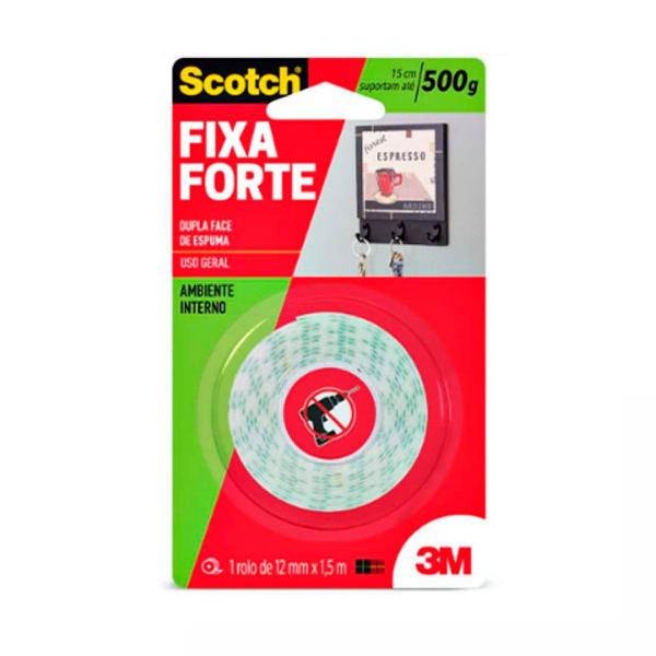Fita Adesiva Dupla Face 3M Scotch Fixa Forte Espuma 12Mmx1,5 M 1,5 Metros 3M