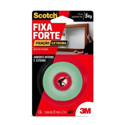 Fita Dupla Face Fixa Forte Extreme 25mmx2m Transparente Scotch - 3m 3m