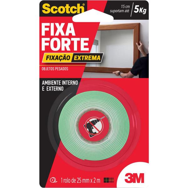 Fita Dupla Face Fixa Forte Extreme SCOTCH 25mm X 2m 3M