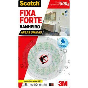 Fita Dupla Face 3M Scotch Fixa Forte Banheiro 24 Mm X 1 M HB004622690