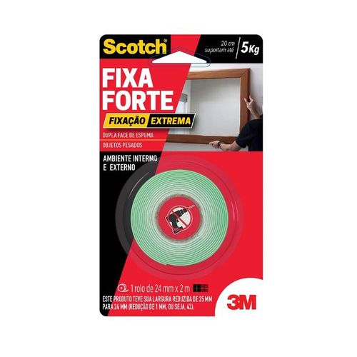 Fita Dupla Face Scotch Fixa Forte Extreme - 24mm X 2m