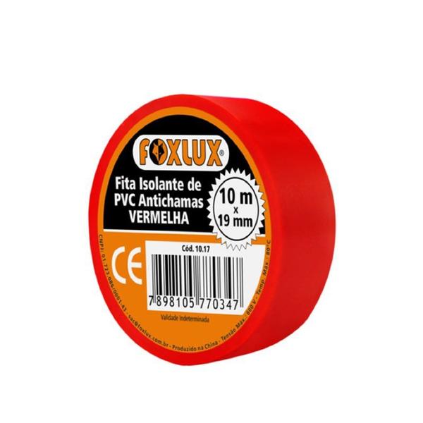 Fita Isolante 10m Vermelho Foxlux
