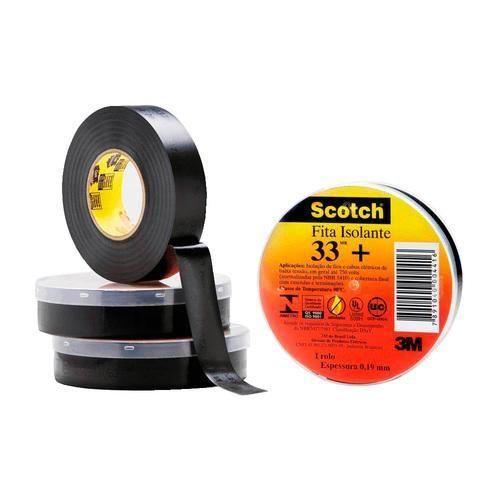 Fita Isolante 18 Mm X 5 Metros - Scotch 33 + - 3m (Preto)