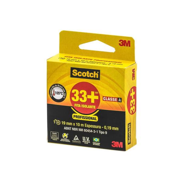 Fita Isolante 33+ 19mm com 10m Preta - Scotch