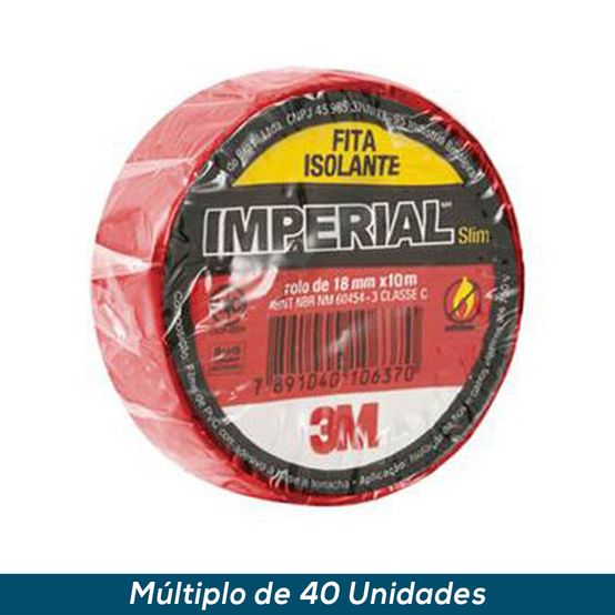 Fita Isolante 3M Imperial Vermelho 18mmx20mts