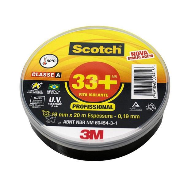 Fita Isolante 3M Scotch 19mm 33+ - 20 Metros