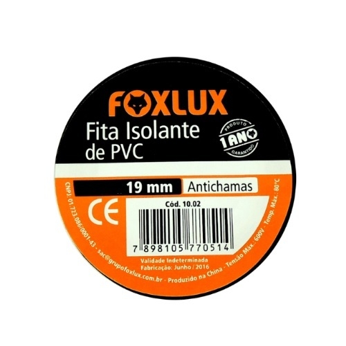 Fita Isolante Preto 5M Foxlux