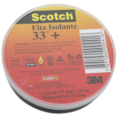 Fita Isolante Scotch 33 19mm X 20m-3m-33