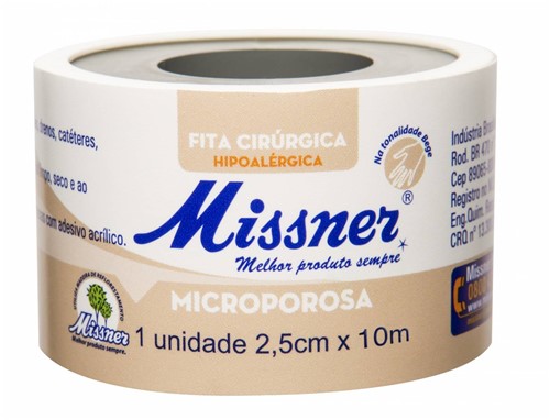 Fita Microporosa Bege 2,5 Cm X 10m - Missner