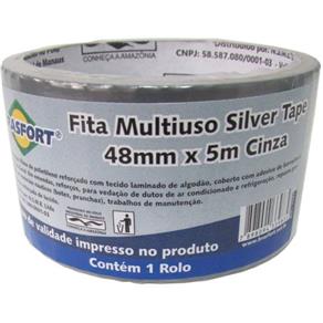 Fita Multiuso 48Mm X 5M Silver Tape Cinza Brasfort