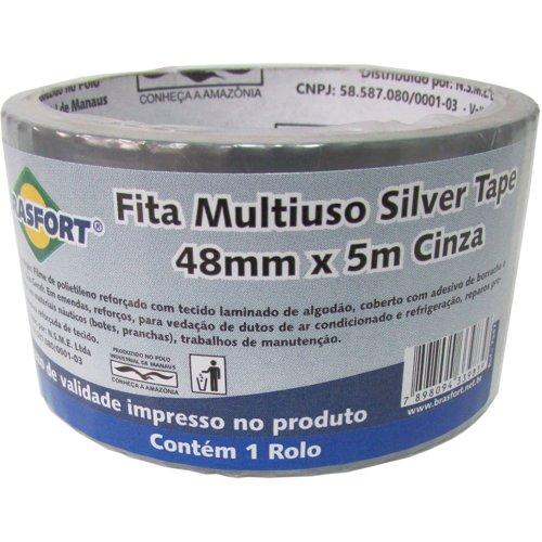 Fita Multiuso 48MM X 5M Silver Tape Cinza Brasfort