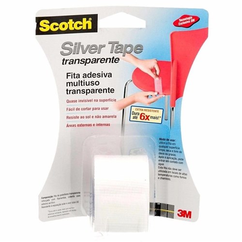 Fita Silver Tape Transparente 3M 38 X 4,57 Metros