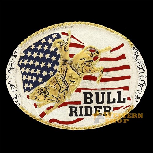 Fivela Master Bull Rider Com Banho Dourado / Prata