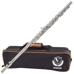 Flauta Transversal Niquelada em Dó FL05N Eagle com Estojo Luxo