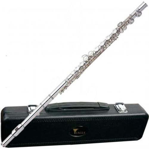 Flauta Transversal Prateada em Dó + Case Luxo Fl03s Eagle