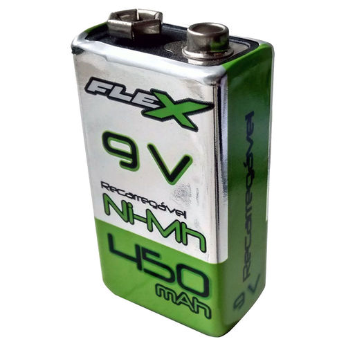 Flex Bateria Recarregavel 9v 450 Mah Fx-9v/450