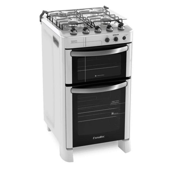 Fogão 4 Bocas com Duplo Forno Diamante Esmaltec 127V Branco