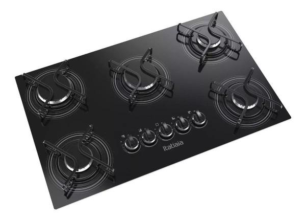 Fogão Cooktop 5 Bocas Itatiaia à Gás Vidro Temperado Preto Bivolt