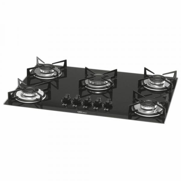 Fogao Cooktop 5q Gas Mesa Vidro (6985) F Preto - Fischer