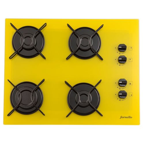 Tudo sobre 'Fogão Cooktop Fornello 4 Bocas Amarelo Mega Chama a Gás'