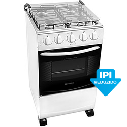 Fogão de Piso Atlas 4 Bocas Tropical Plus Acendimento Automático Forno Auto-Limpante Branco