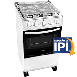 Fogão de Piso Atlas 4 Bocas Tropical Plus Acendimento Automático Forno Auto-Limpante Branco