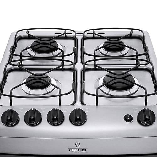 Fogão de Piso Electrolux 52SPX 4 Bocas com Acendimento Automático e Vidro da Porta do Forno Removível, Bivolt, Inox